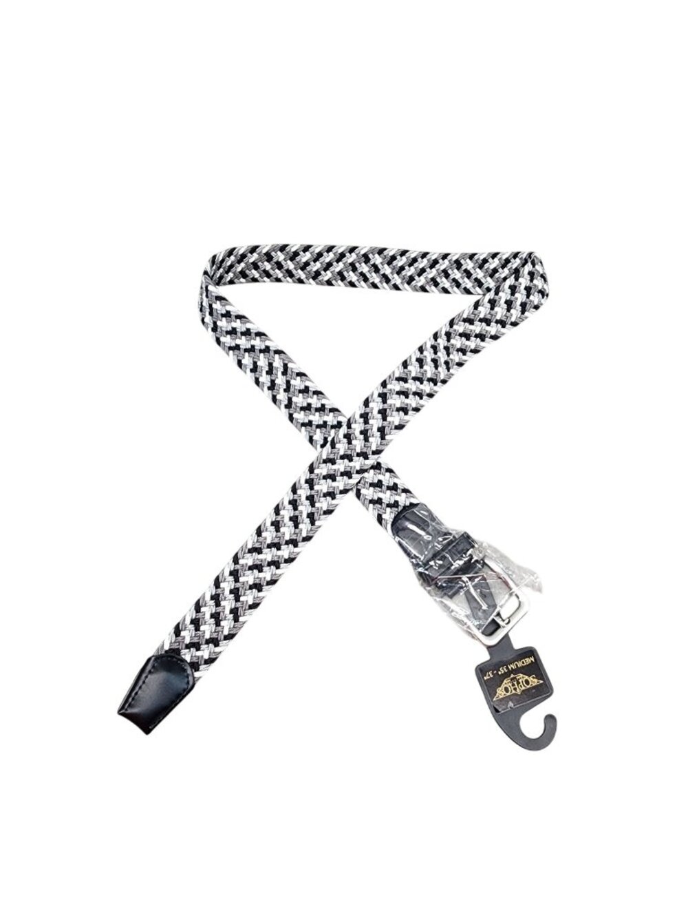 Sophos Belt Mens Medium Gray Woven Braided Belt Sophos Collection *NWT*